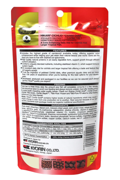 Hikari Cichlid Gold Mini Pellet 57g