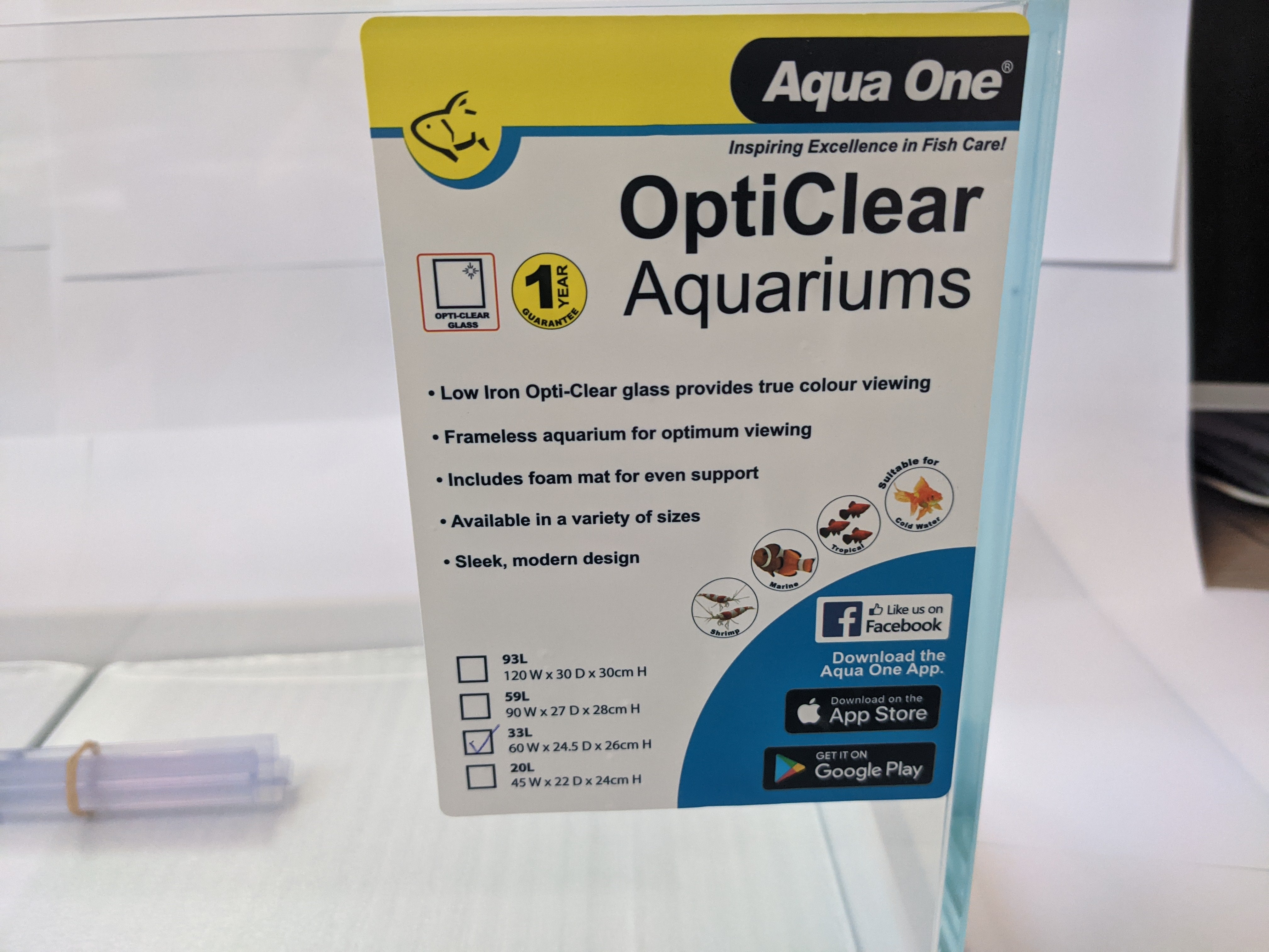 Aqua One Opti Clear 60cm Dimensions